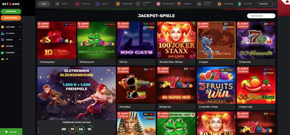 Betamo Casino Jackpots