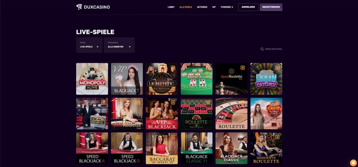 Duxcasino Live Casino