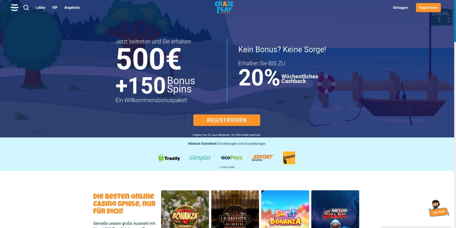 Crazeplay Casino Bonus