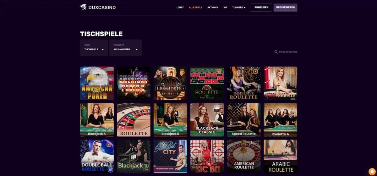 Duxcasino Tischspiele