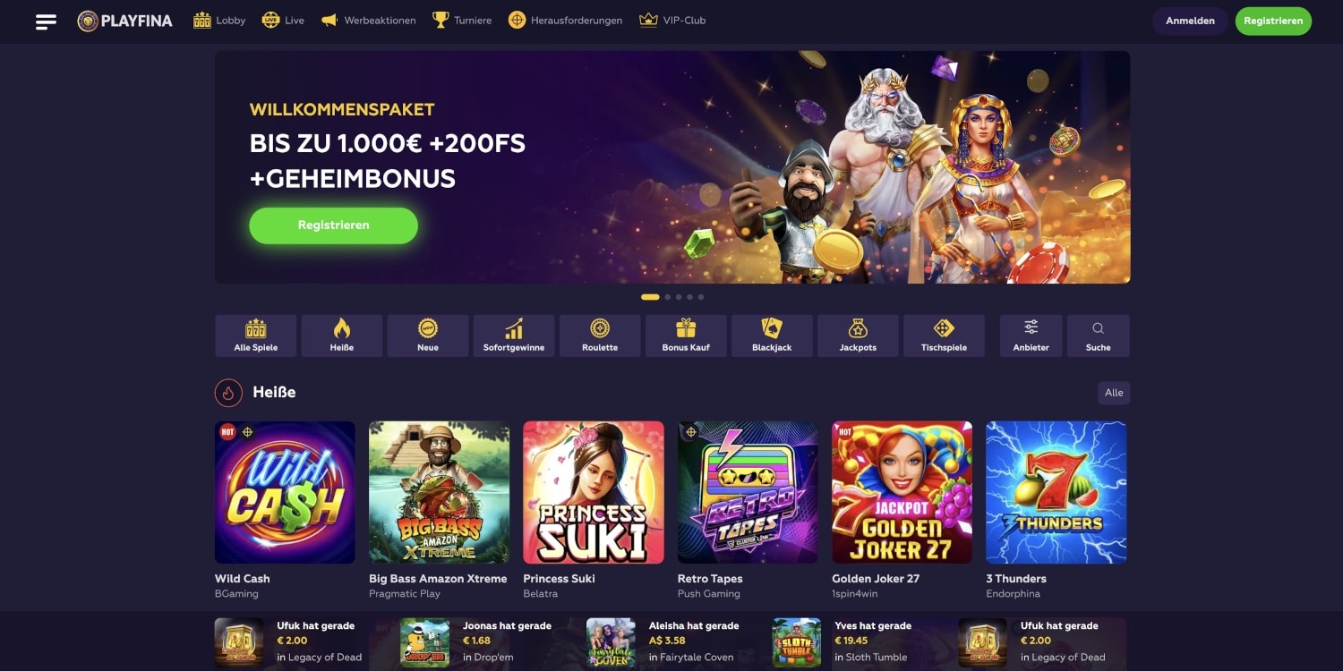 Playfina Casino Bonus