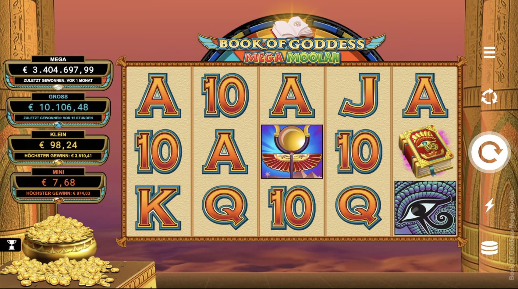 Book of Goddess Mega Moolah Slot