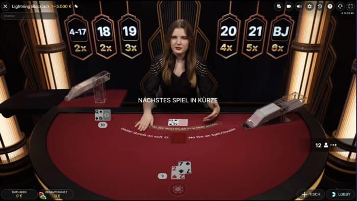 Lightning Blackjack Live Evolution Gaming