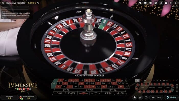 Immersive Roulette Evolution Gaming