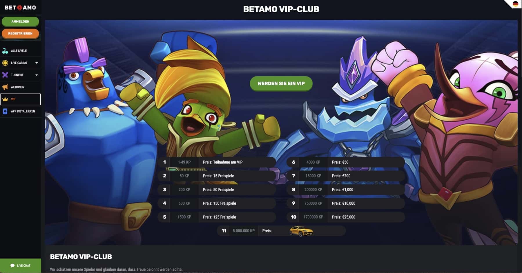 Betamo Casino VIP