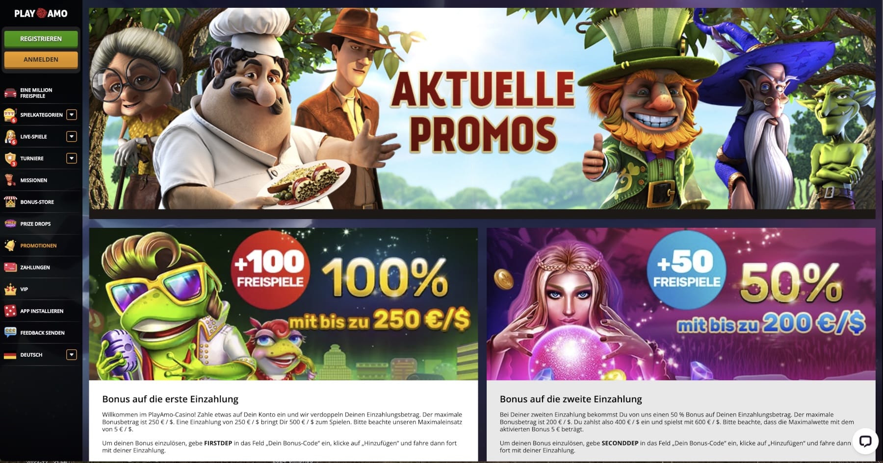 Playamo Casino Aktionen