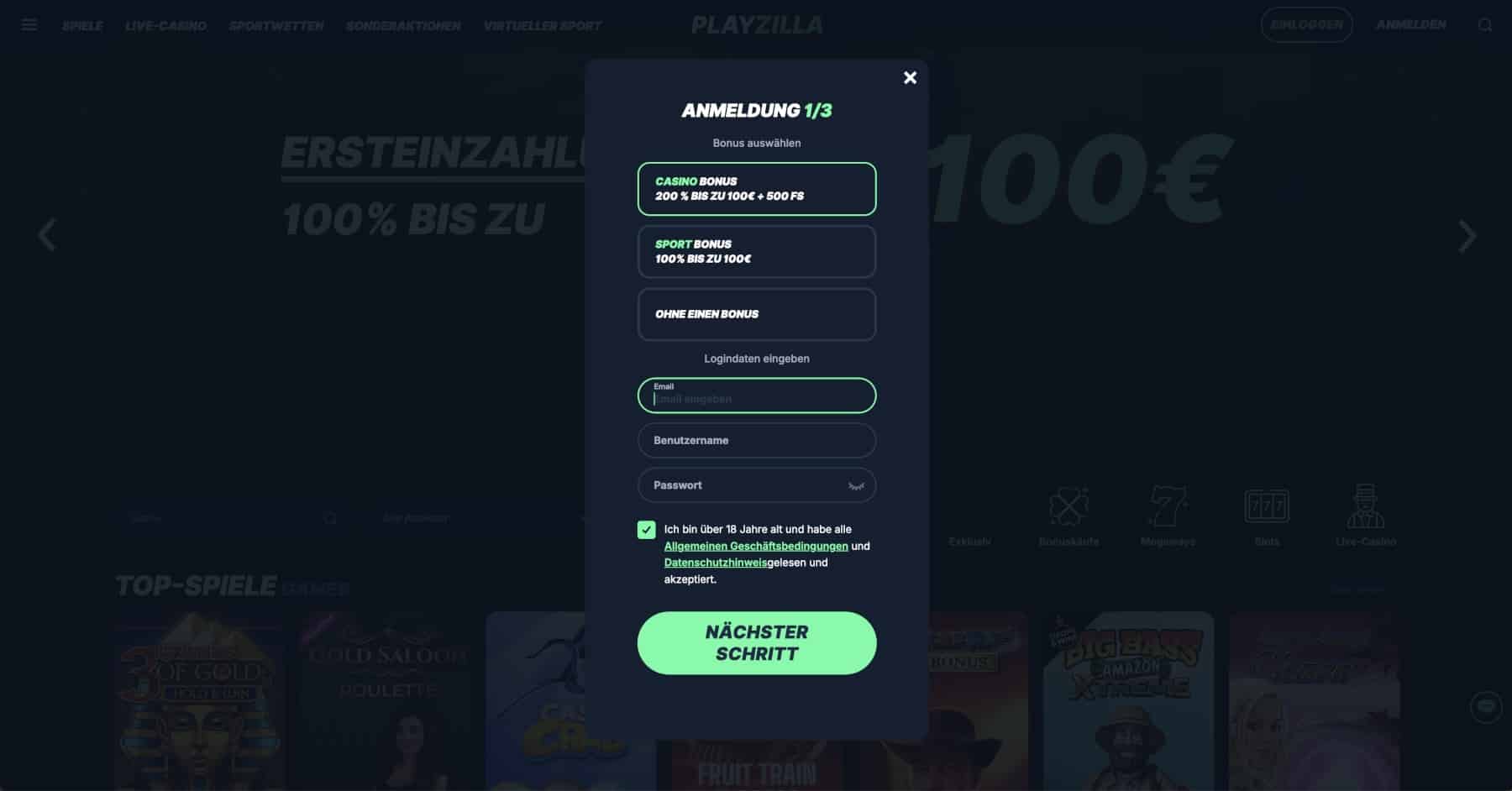 Playzilla Casino Registrieren