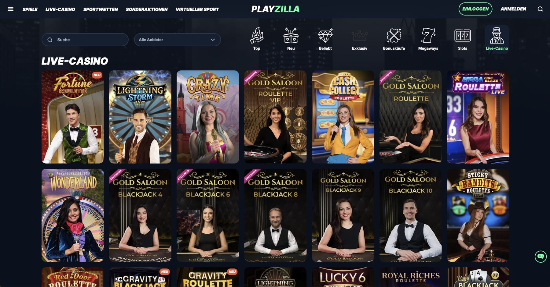 Playzilla Live-Casino